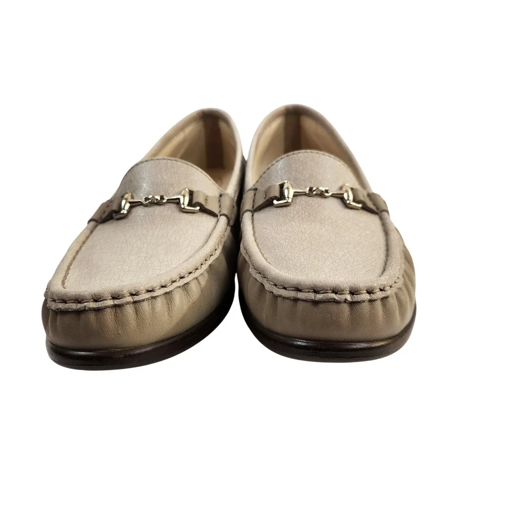 SAS Shoes Tripad Comfort Footbed Loafers Womens Size 12 N Beige Leather Slip On‎